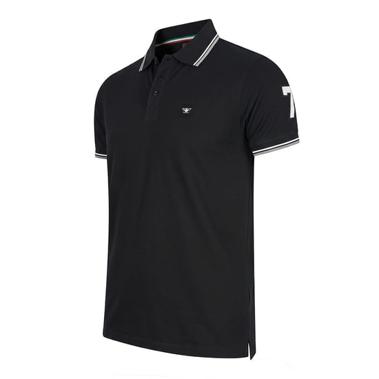 Cappuccino Italia Polo SS Polo Applique Pique Zwart - Image 2